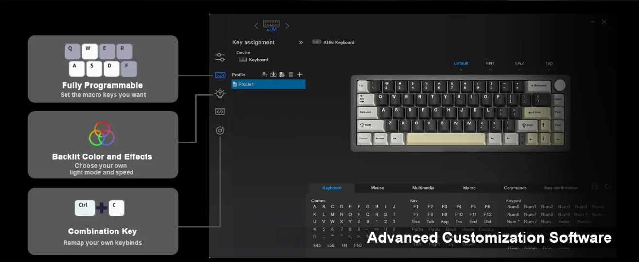 Yunzii AL66 Knob CNC Aluminium Wireless Mechanical Keyboard - Image 10
