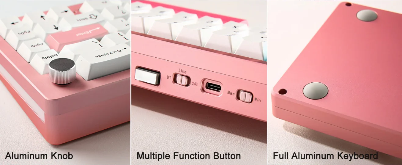 Yunzii AL66 Knob CNC Aluminium Wireless Mechanical Keyboard - Image 12