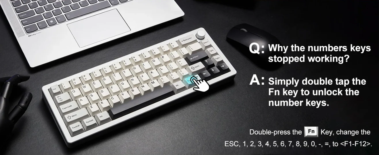 Yunzii AL66 Knob CNC Aluminium Wireless Mechanical Keyboard - Image 13